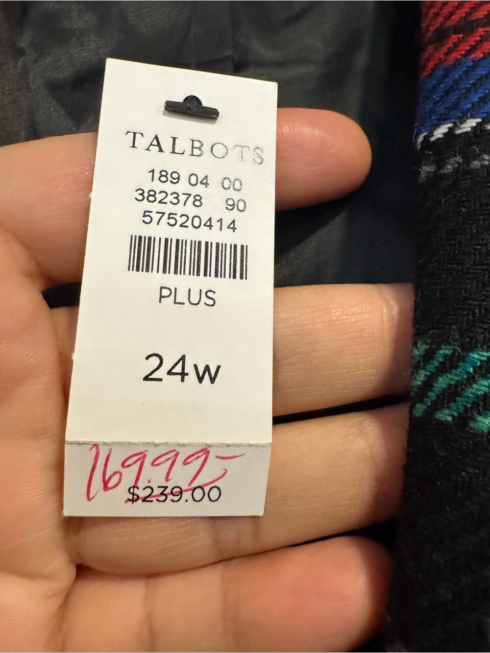 Talbots Tartan Log Fire Plaid Open Front Blazer 24W Holiday Heritage Preppy NEW - Picture 5 of 10